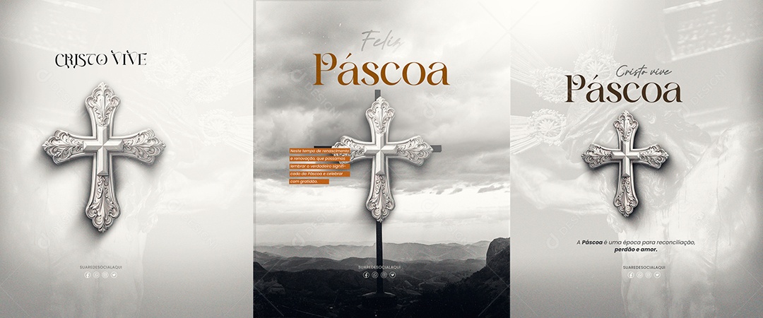 Banner Páscoa 31 de Março é uma Época para Reconciliação Perdão e Amor Social Media PSD Editável