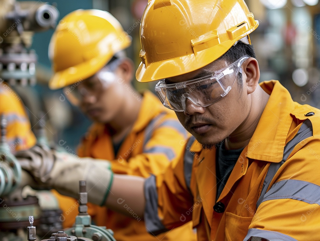 Trabalhadores de fábricas da indústria química