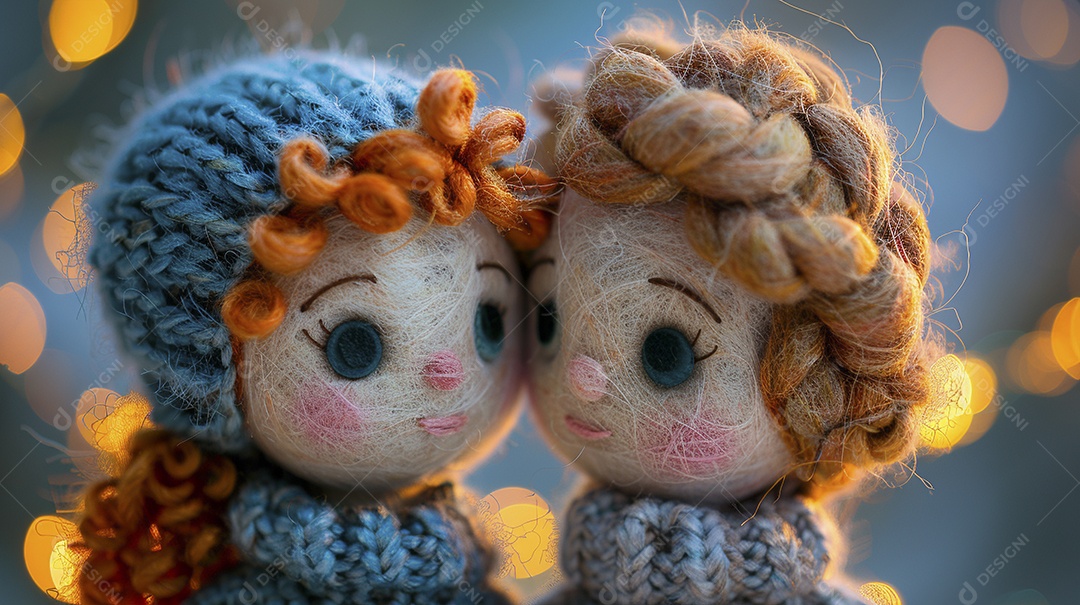 Arte em feltro um casal de namorados