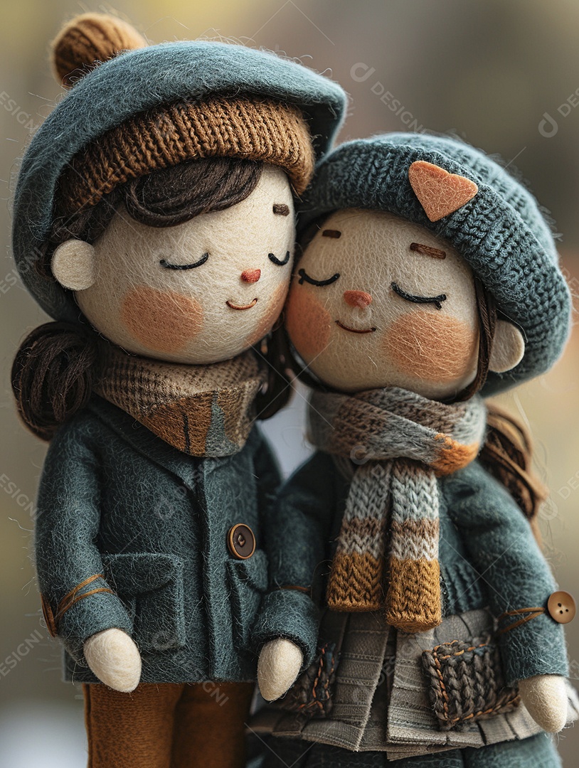 Arte em feltro um casal de namorados