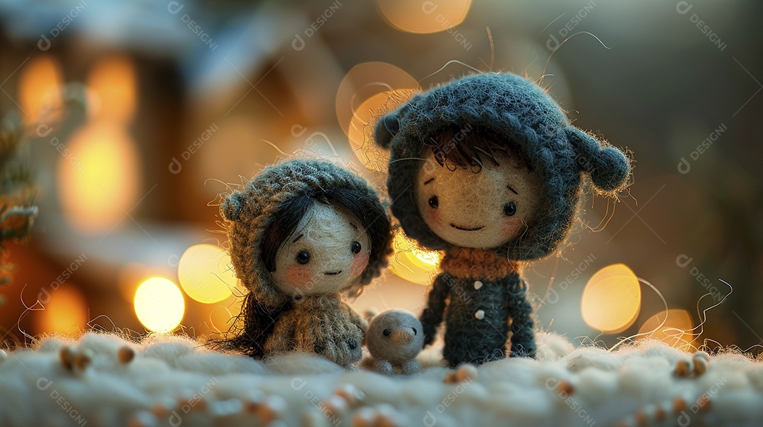 Arte em feltro um casal de namorados