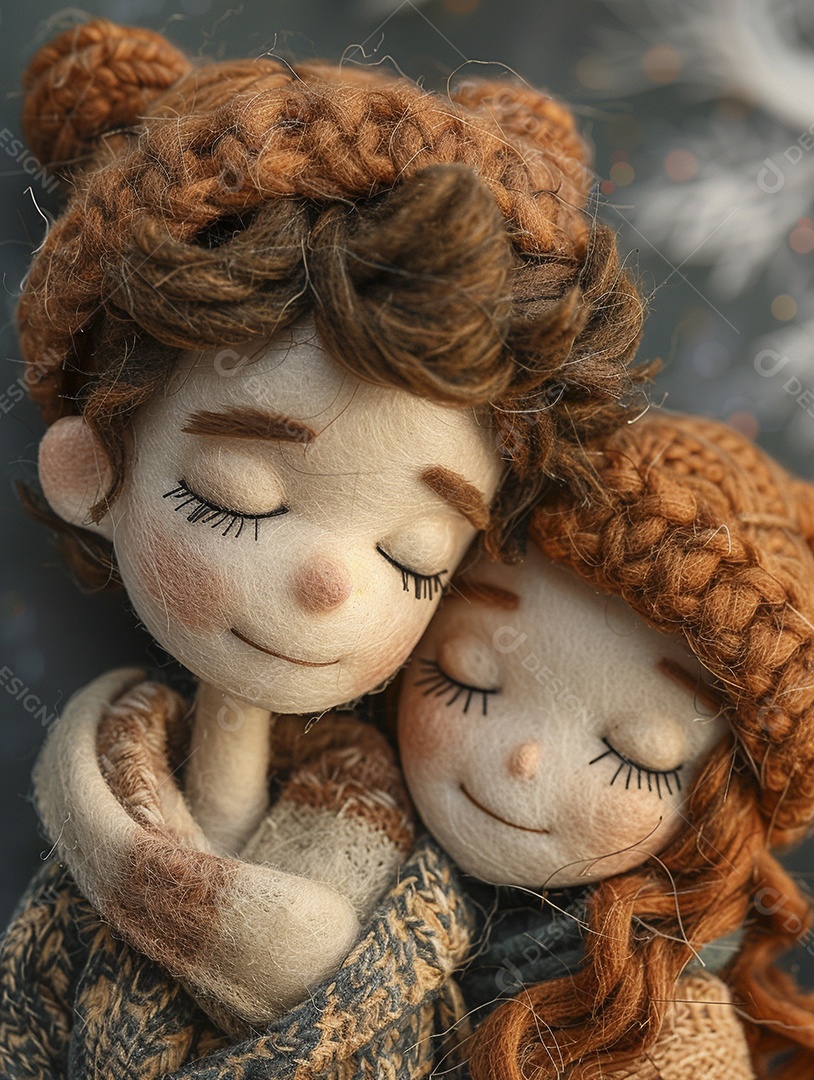 Arte em feltro um casal de namorados