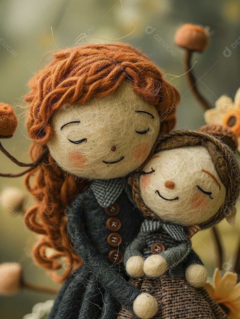 Arte em feltro um casal de namorados