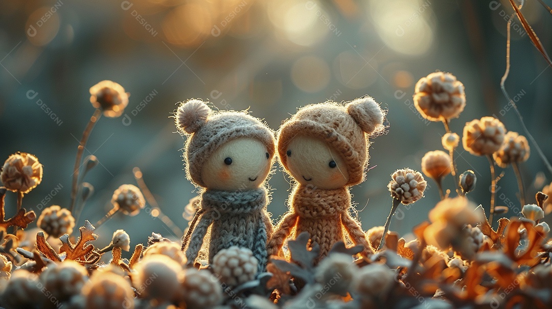 Arte em feltro um casal de namorados