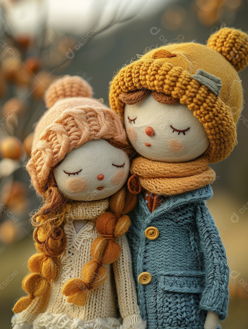 Arte em feltro um casal de namorados