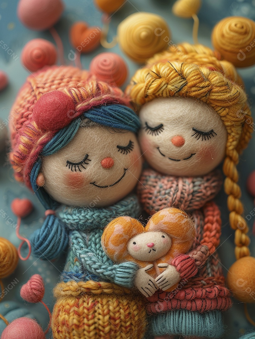 Arte em feltro um casal de namorados