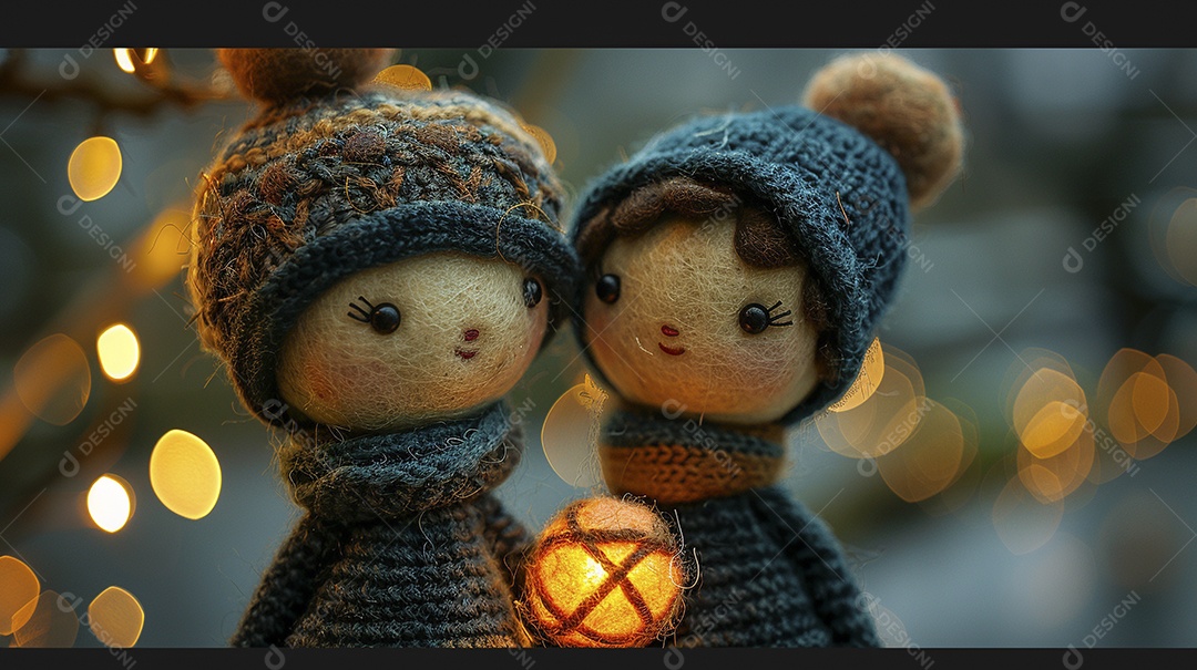 Arte em feltro um casal de namorados