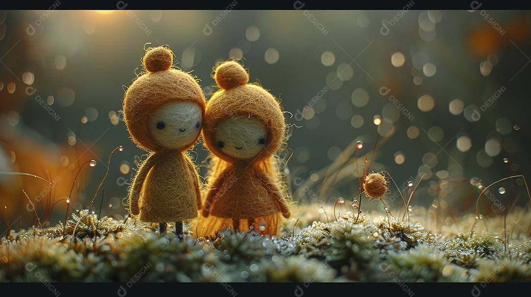 Arte em feltro um casal de namorados