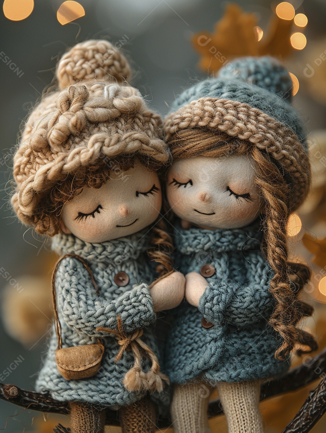 Arte em feltro um casal de namorados