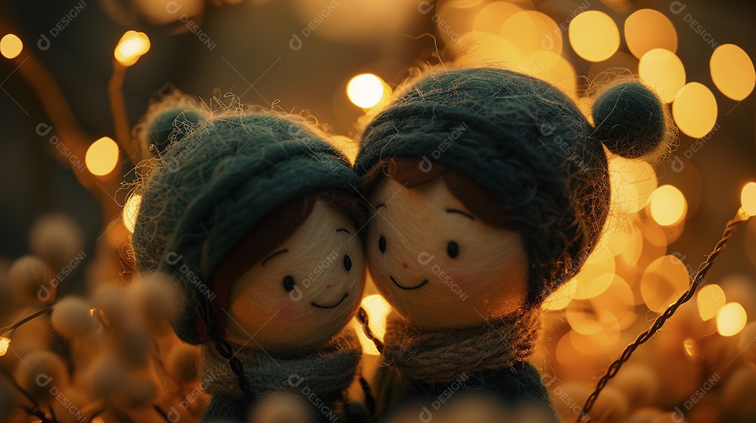 Arte em feltro um casal de namorados