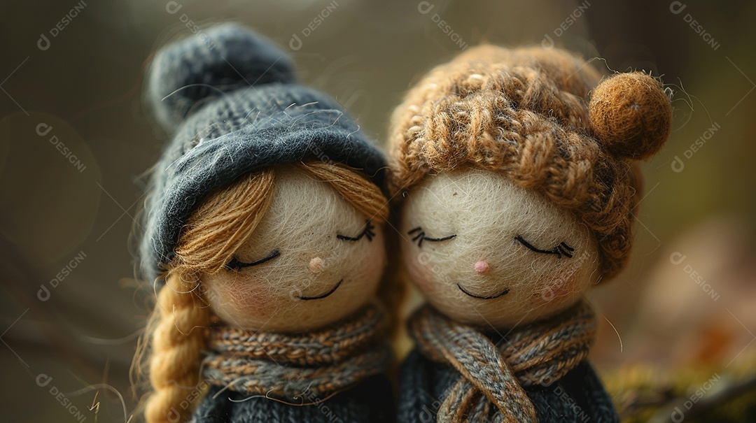 Arte em feltro um casal de namorados