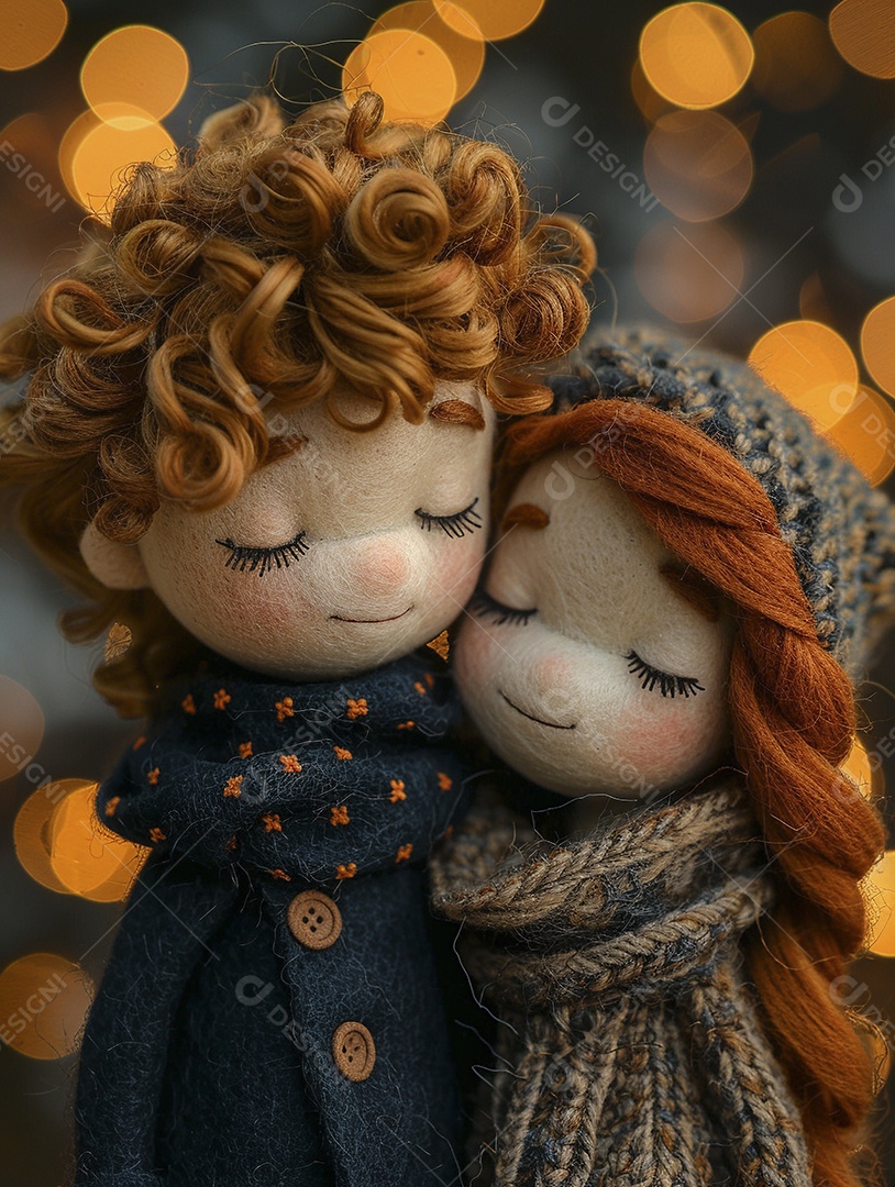 Arte em feltro um casal de namorados