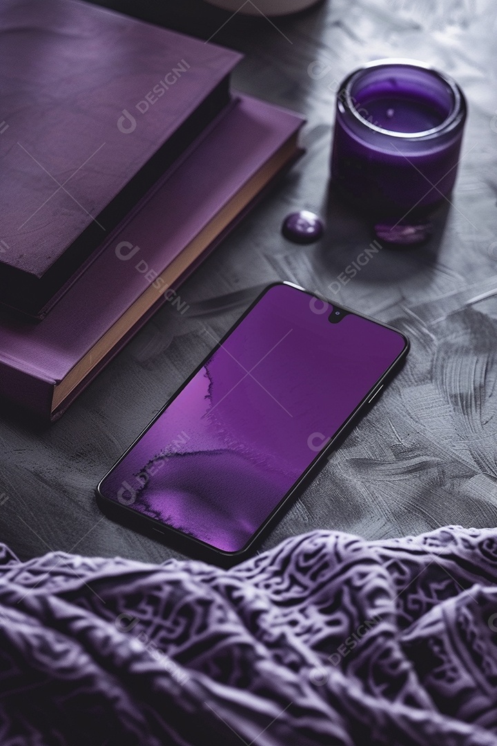 Maquete minimalista de smartphone na mesa hiper-realista