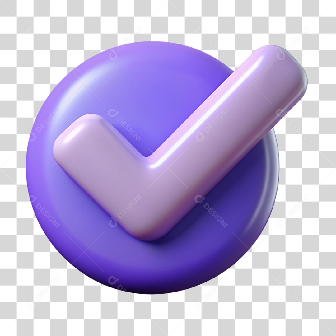 Ícone 3D Check Confirmação Para Composição PNG Transparente
