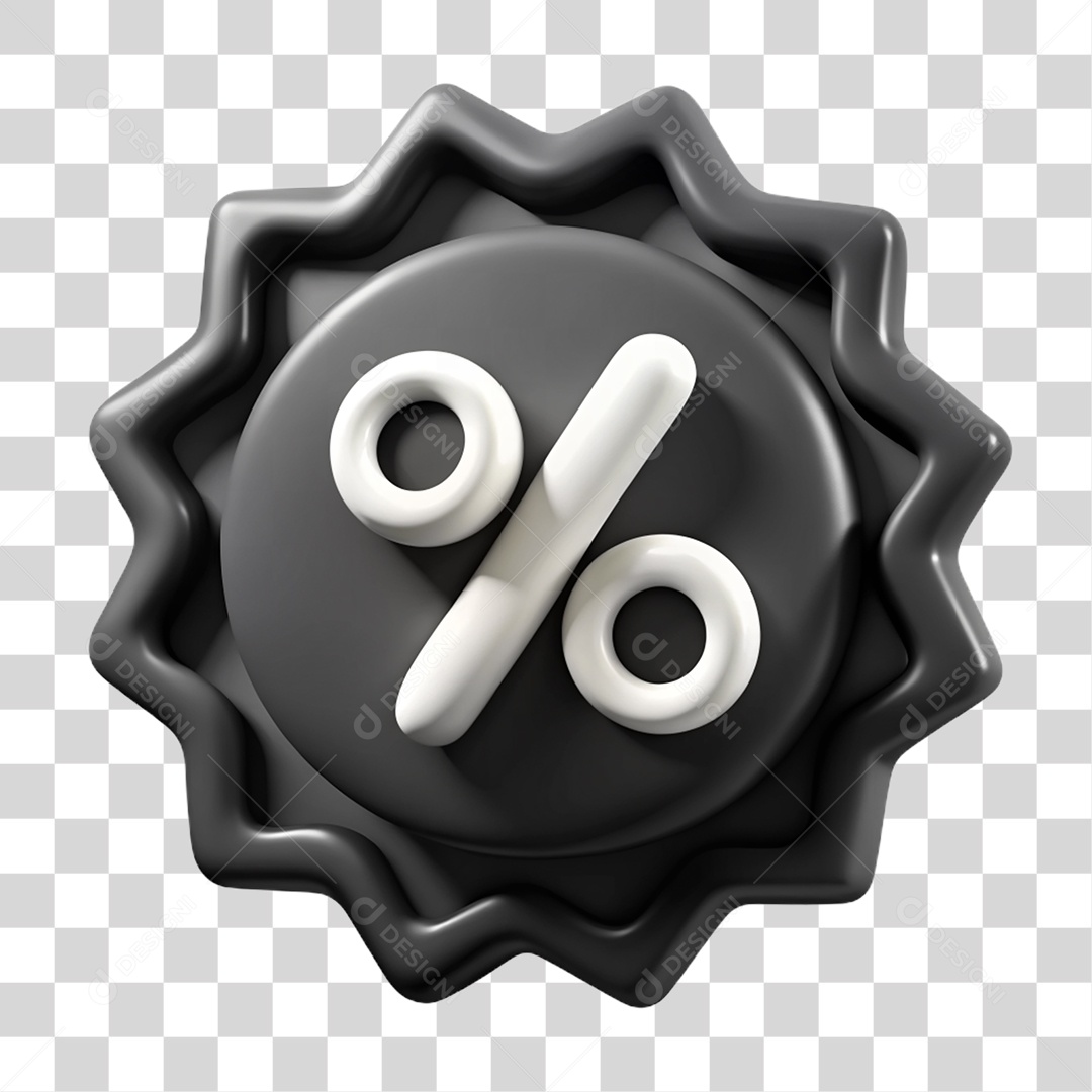 Elemento 3D Porcentagem PNG Transparente