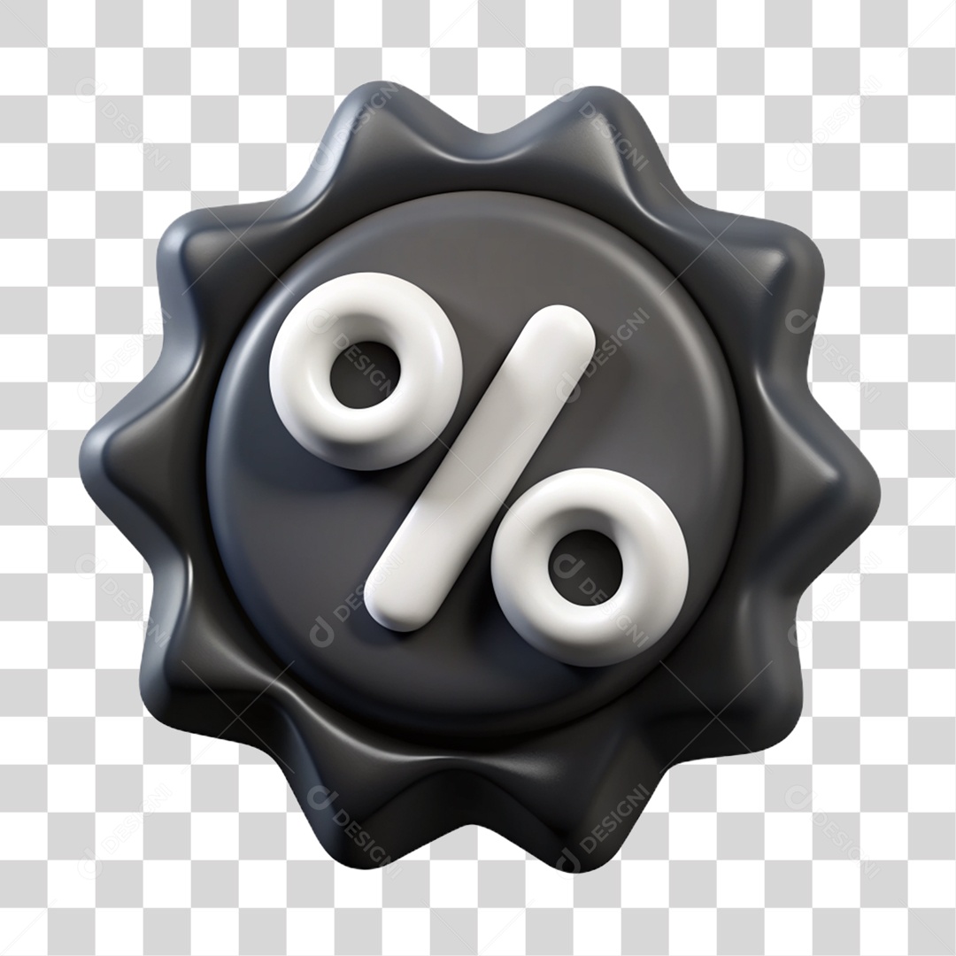 Elemento 3D Porcentagem PNG Transparente