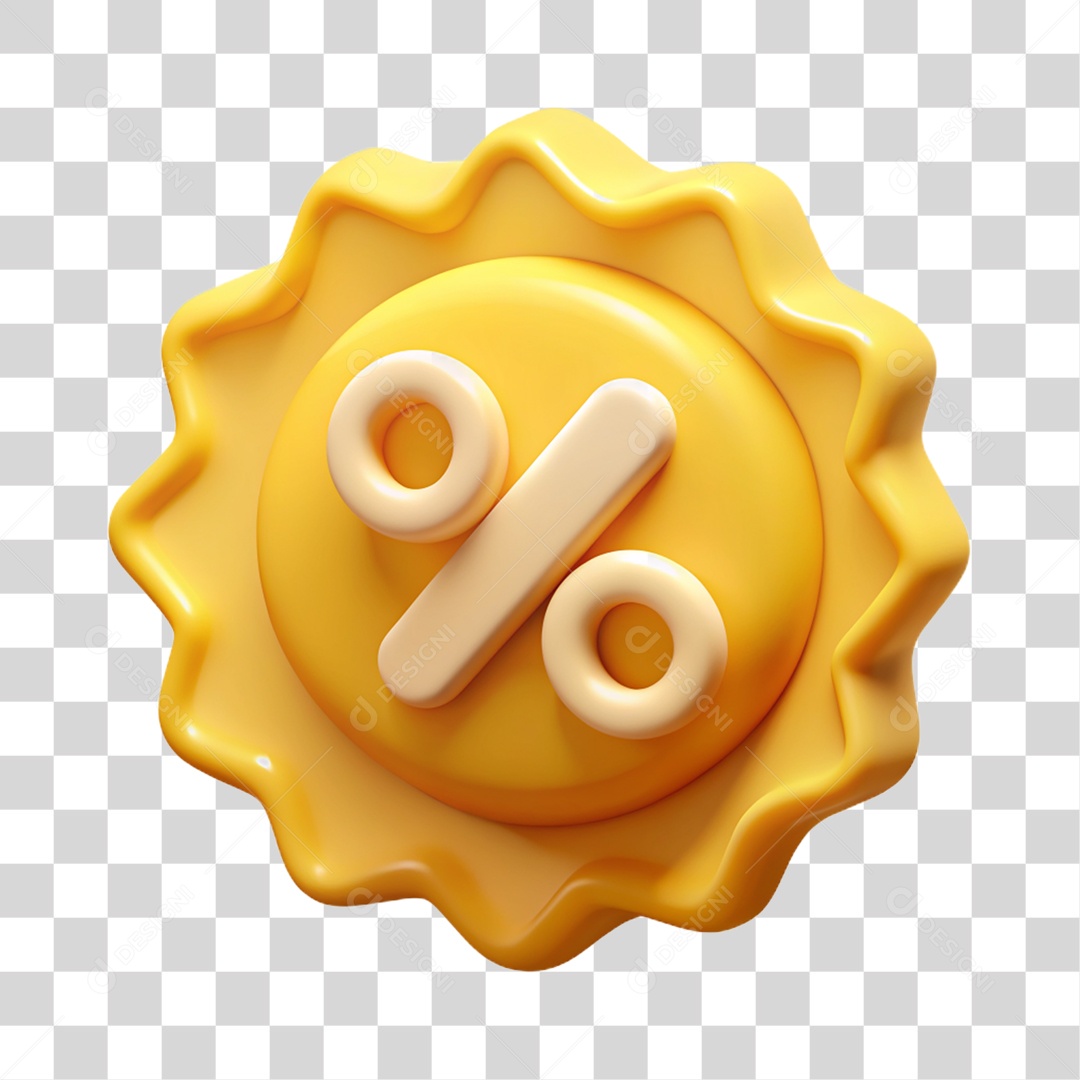 Elemento 3D Porcentagem PNG Transparente