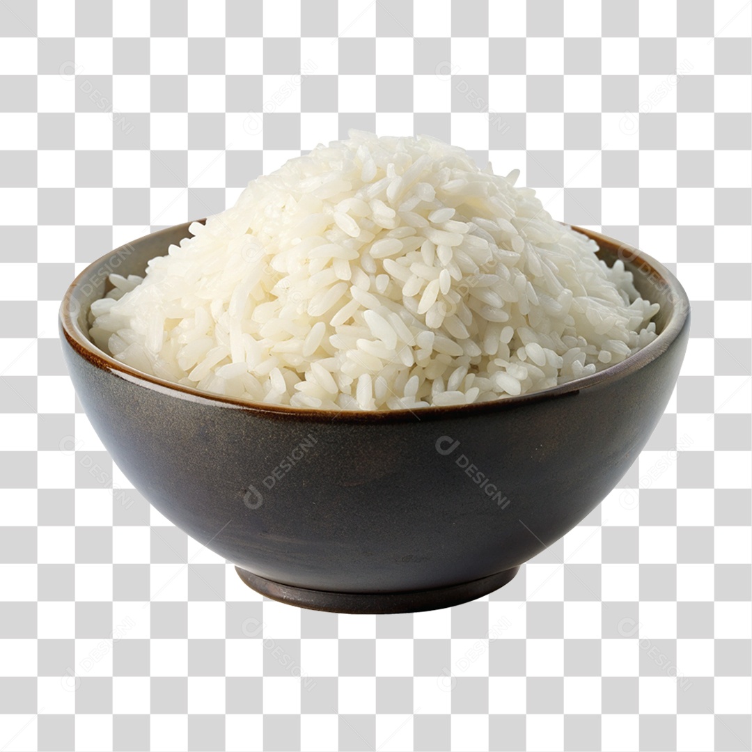 Tigela com Porção de Arroz PNG Transparente