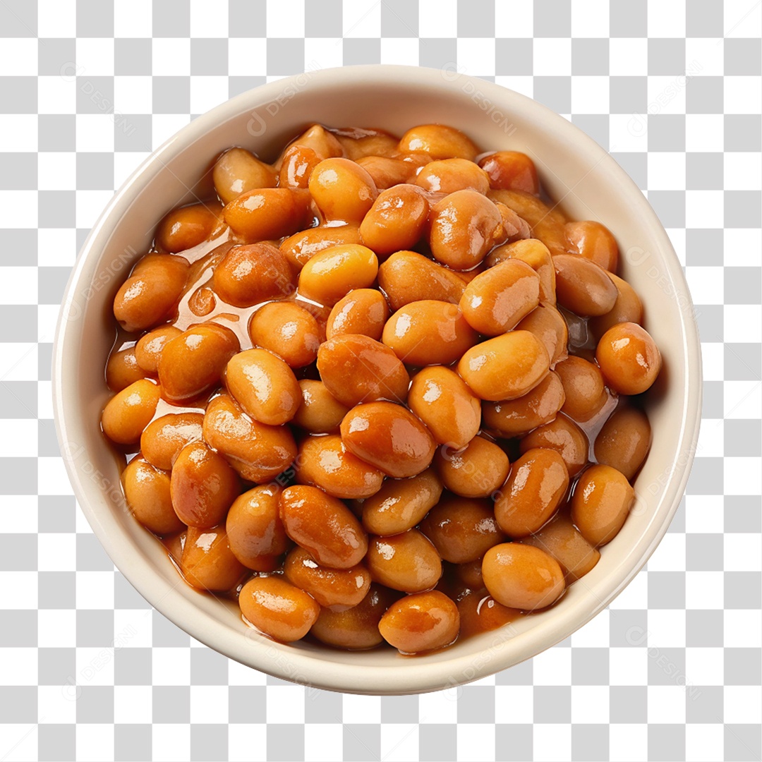 Tigela com Porção de Feijão PNG Transparente