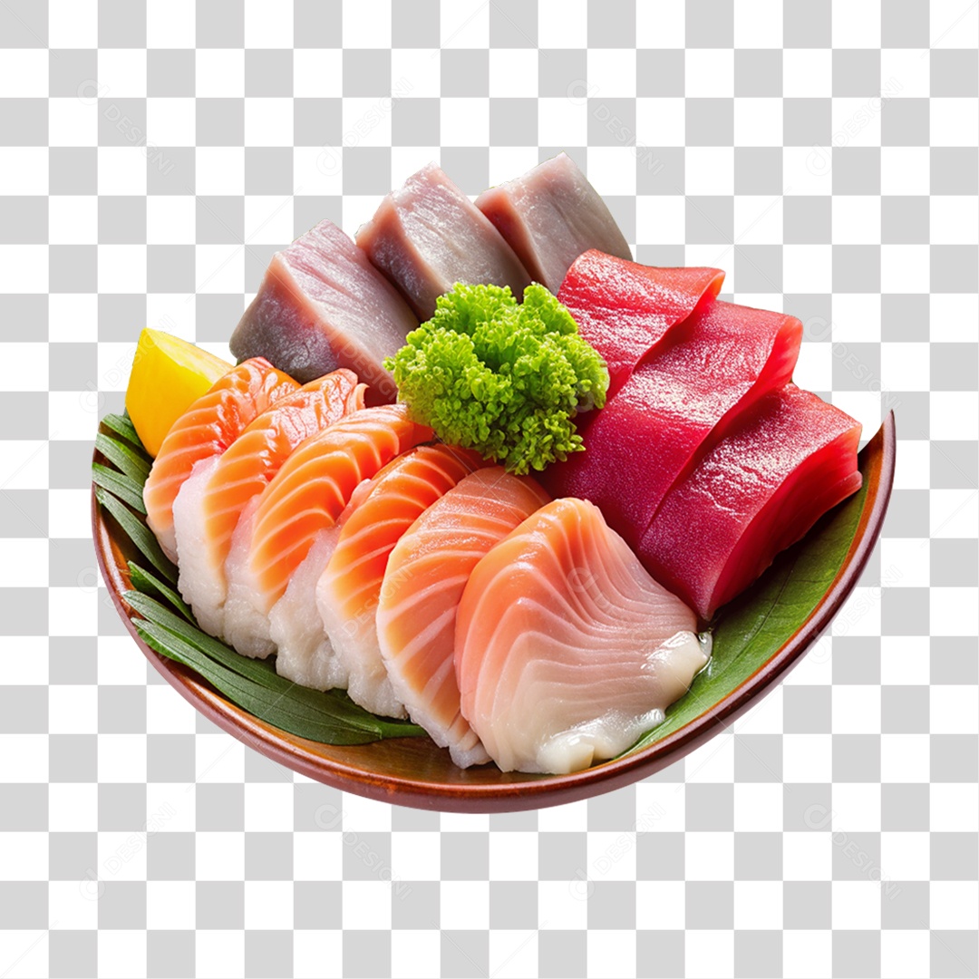 Sashimi Sushi em Bandeja PNG Transparente