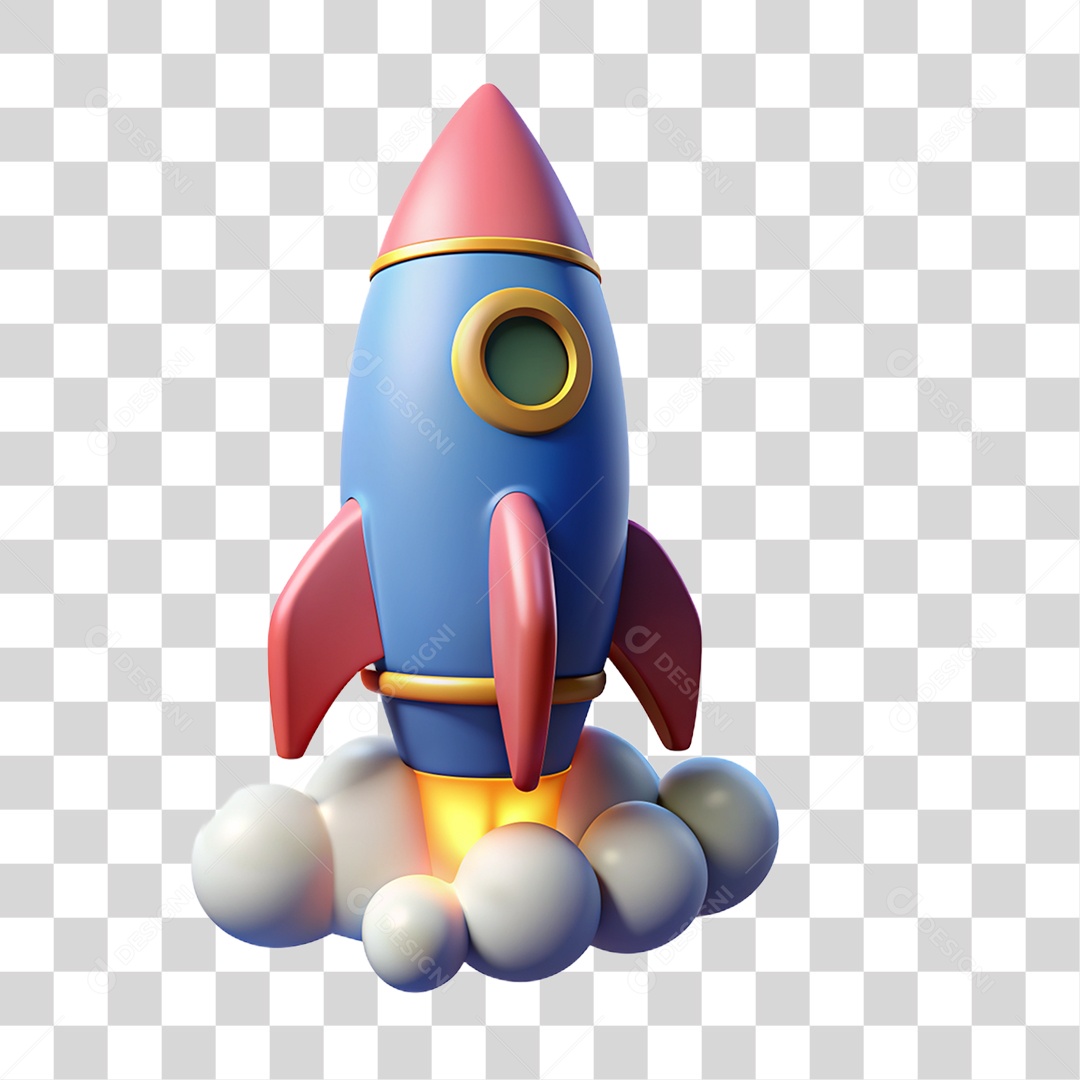 Elemento 3D Foguete Espaçonave PNG Transparente