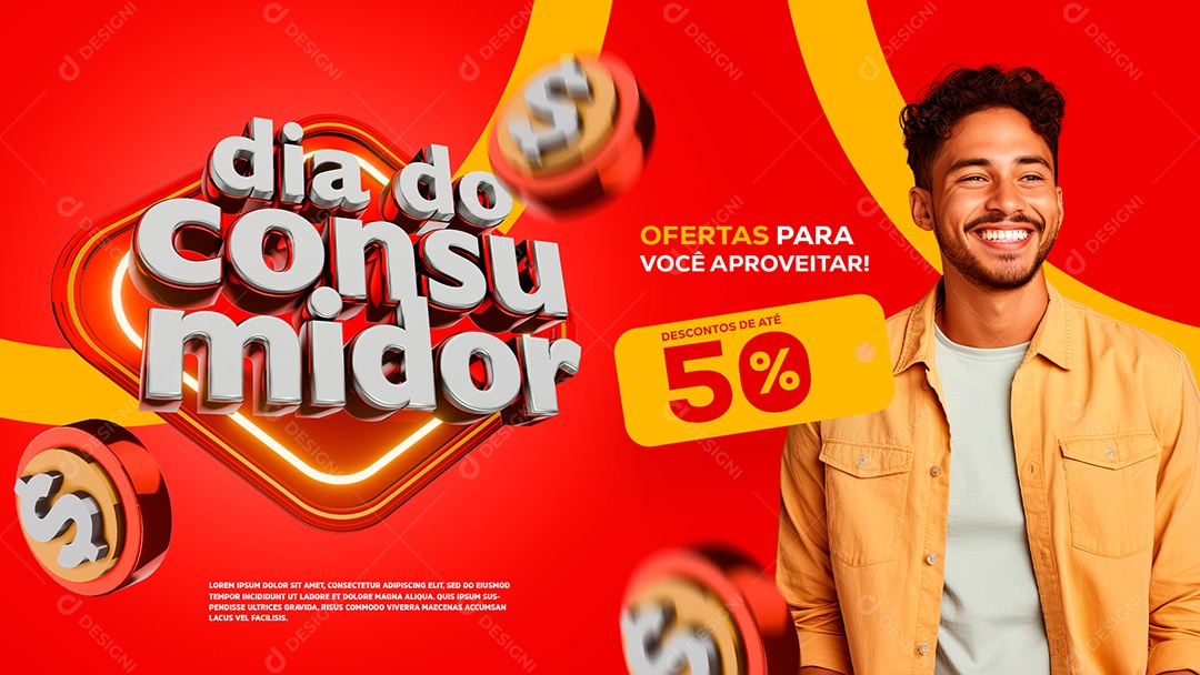 Banner Dia do Consumidor 15 de Março Ofertas para Você Social Media PSD Editável