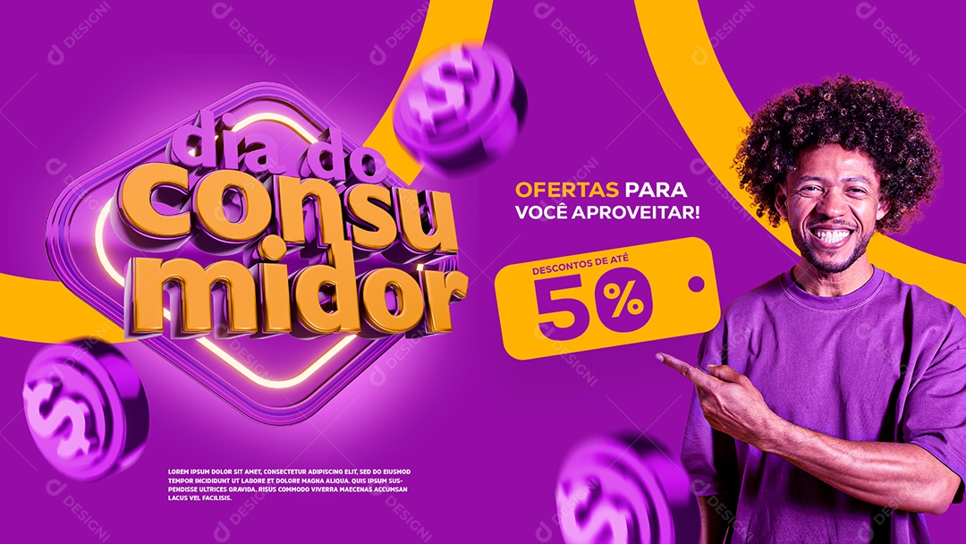 Banner Dia Do Consumidor Ofertas para Você Aproveitar Social Media PSD Editável
