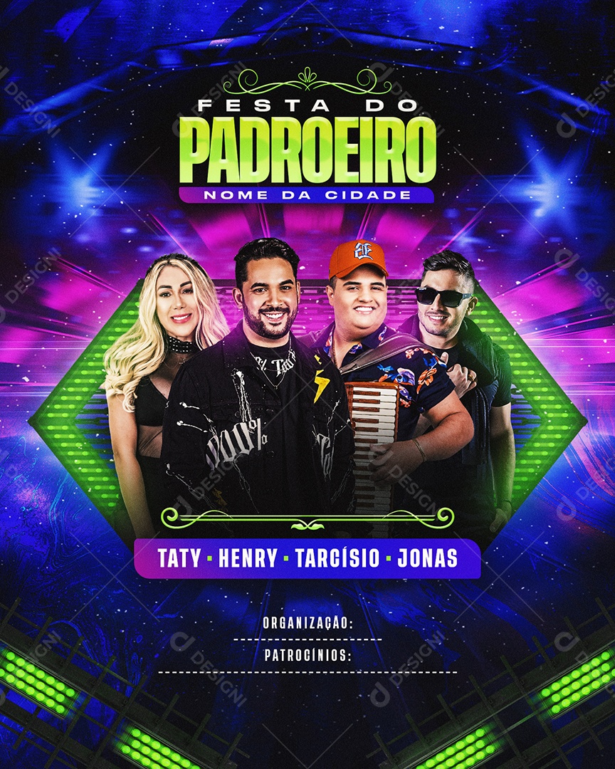 Flyer Festa do Padroeiro Taty Henry Tarcísio Jonas Social Media PSD Editável
