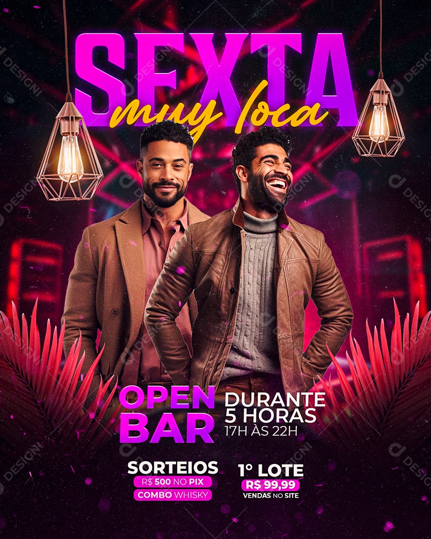 Flyer Sexta Muy loca Social Media PSD Editável