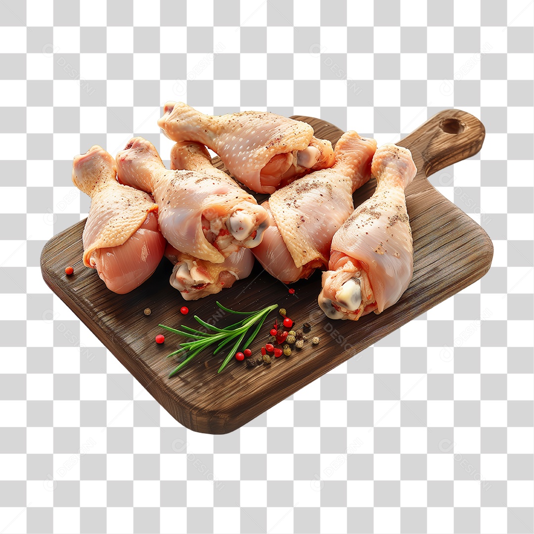 Açougue Coxas Coxinhas da Asa Frango Galinha Ave Tábua de Madeira PNG Transparente
