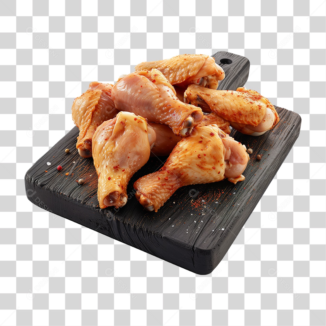 Açougue Coxas Coxinhas da Asa Frango Galinha Ave Tábua de Madeira PNG Transparente