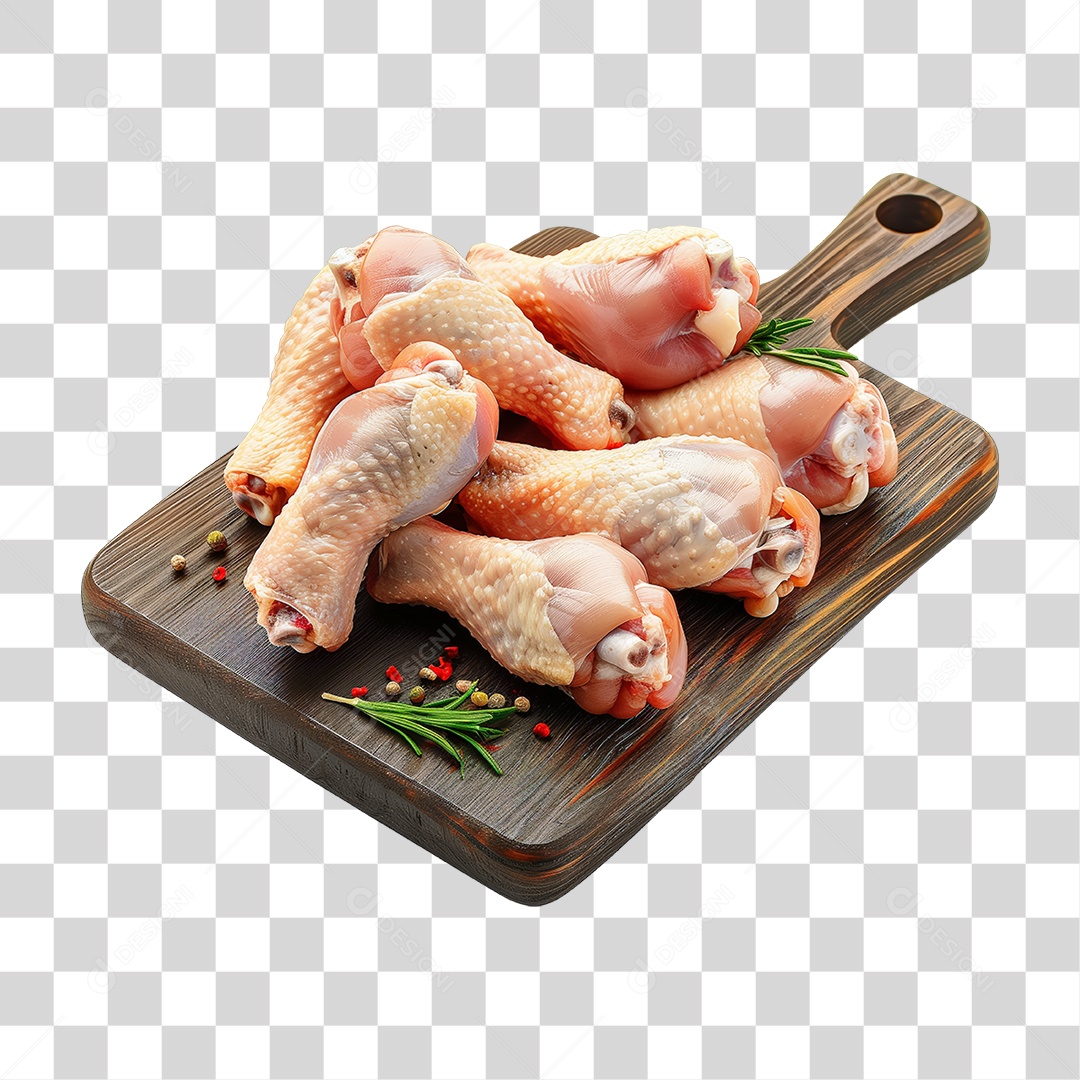 Açougue Coxas Coxinhas da Asa Frango Galinha Ave Tábua de Madeira PNG Transparente
