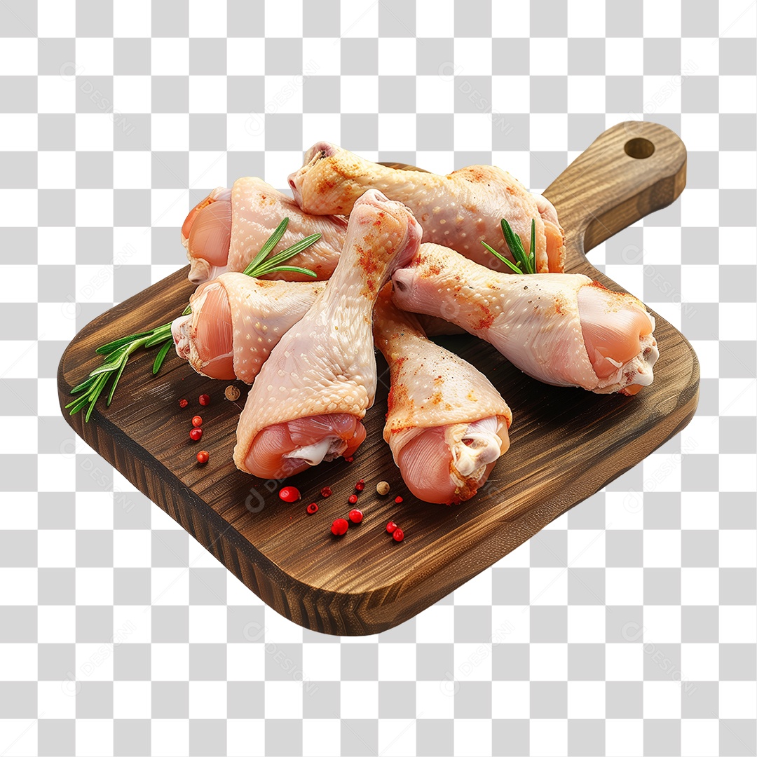 Açougue Coxas Coxinhas da Asa Frango Galinha Ave Tábua de Madeira PNG Transparente