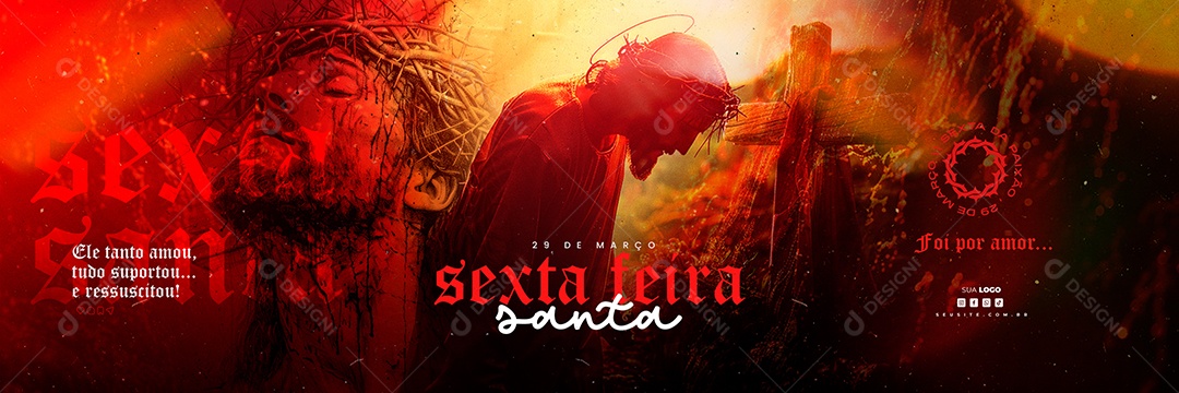 Carousel Good Friday March 29th He Loved Everything So Much Endured and Resurrected Editable Social Media PSD