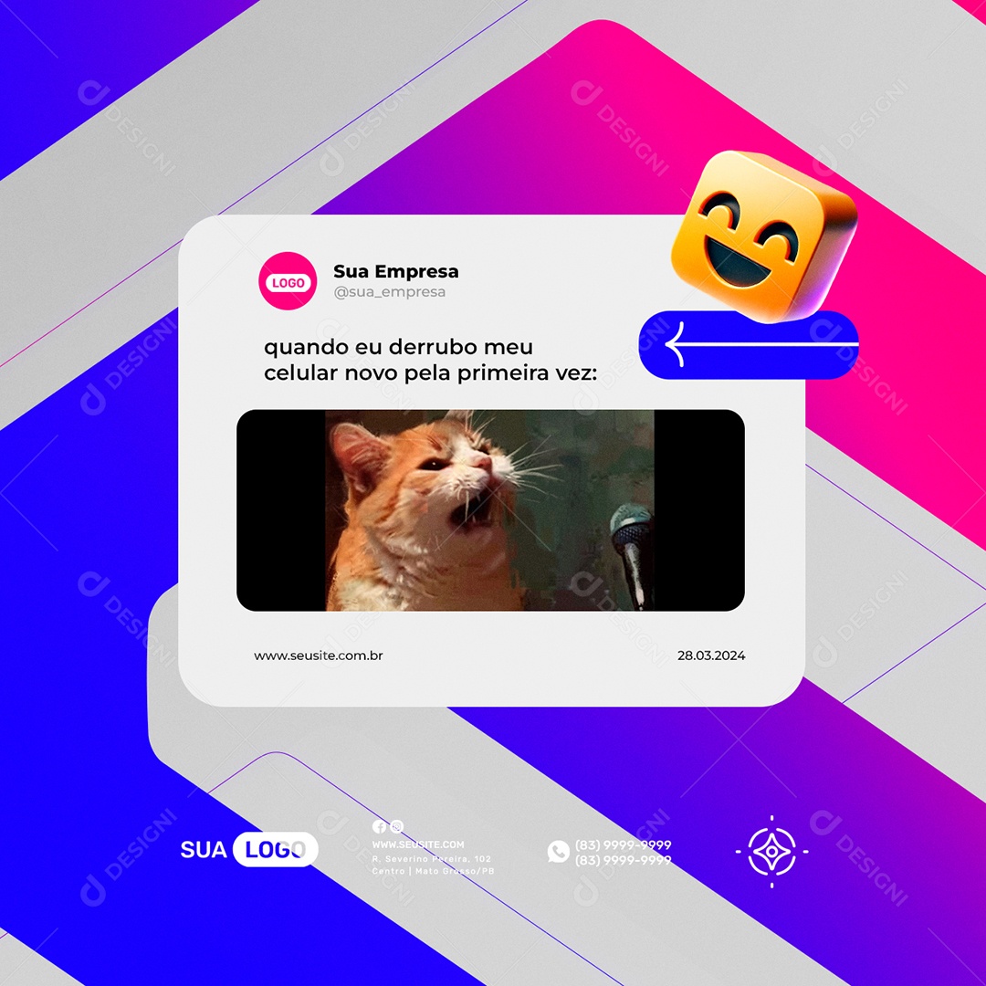 Manutenção de Celulares Quando eu Derrubo meu Celular Social Media PSD Editável