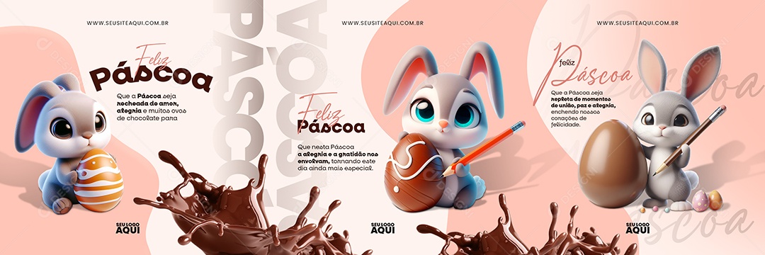 Carrossel Páscoa 31 de Março a Alegria e a Gratidão nos Envolvam Social Media PSD Editável