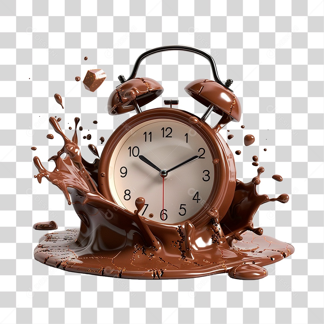 Relógio Despertador de Chocolate PNG Transparente