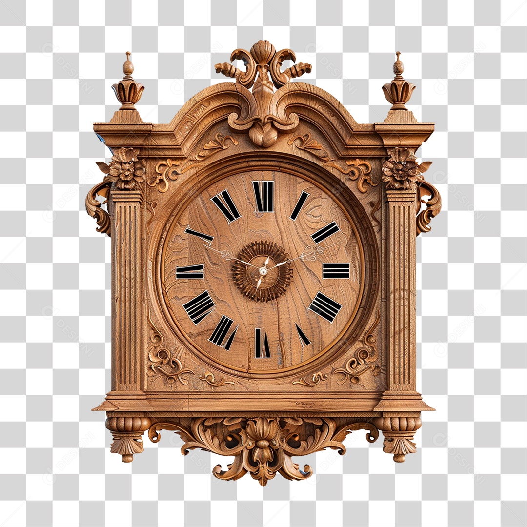 Relógio Antigo de Parede PNG Transparente