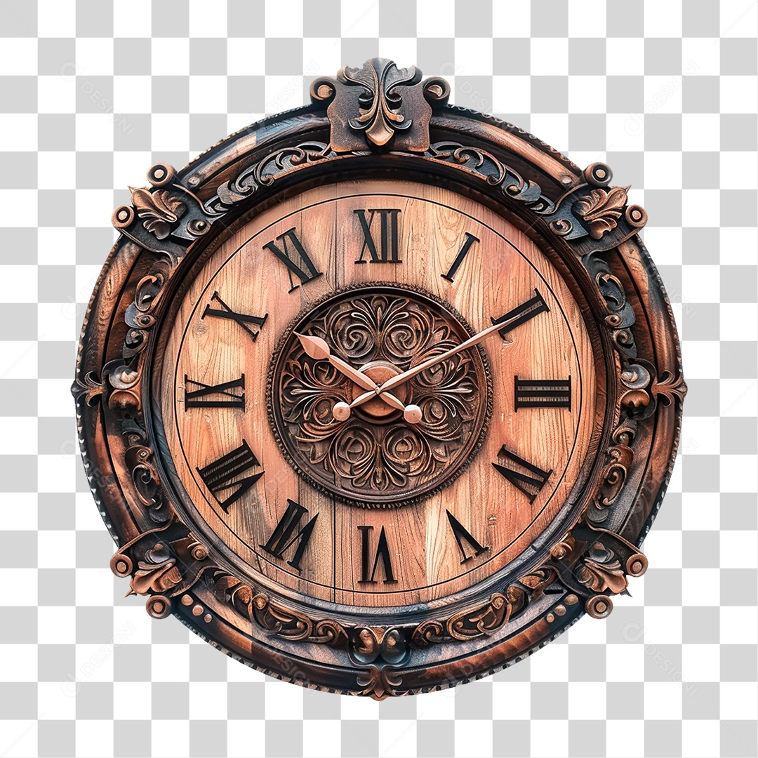 Relógio Antigo de Parede PNG Transparente