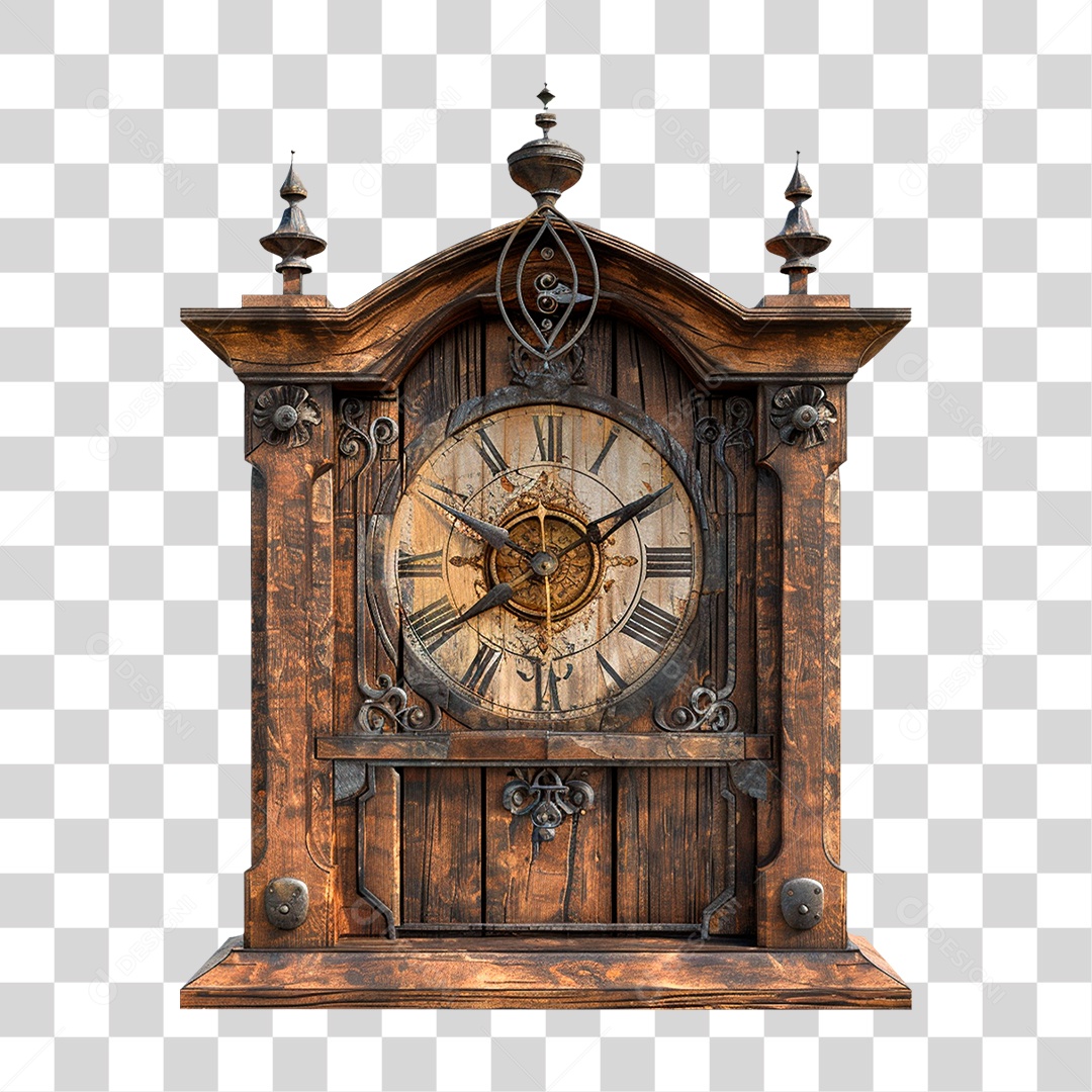 Relógio Antigo de Parede PNG Transparente
