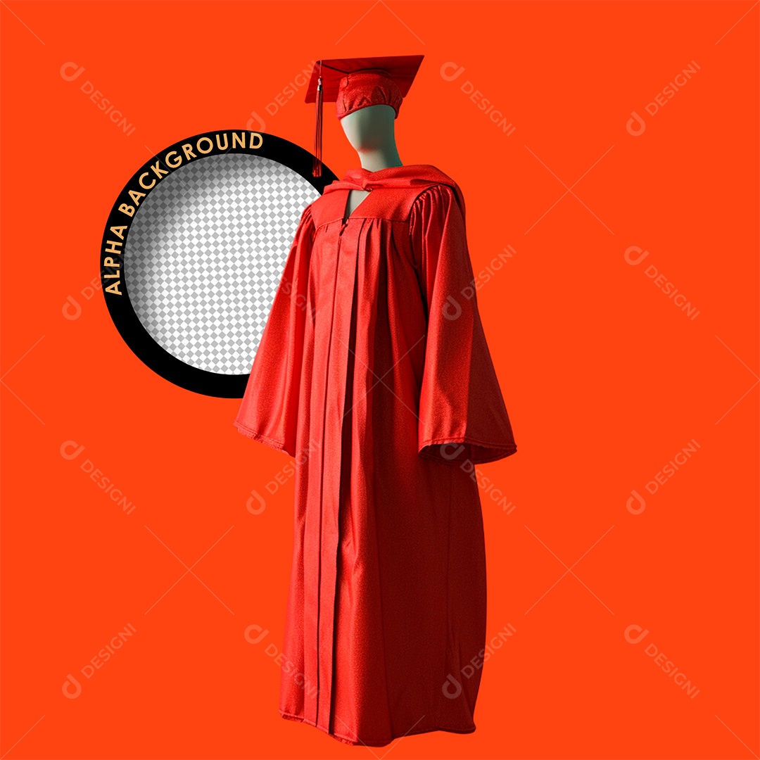 Beca de Formatura Elemento 3D para Composição PSD