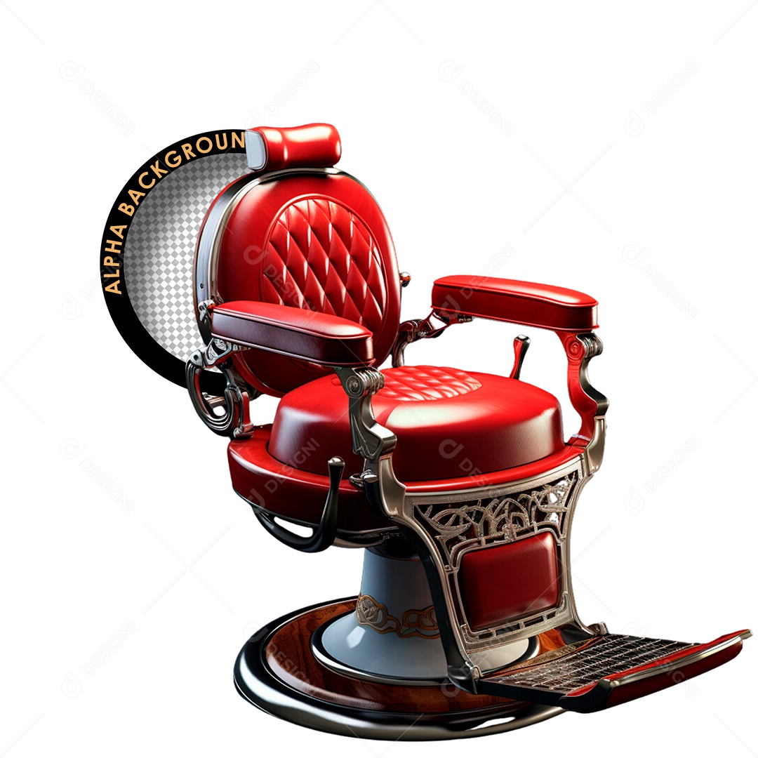 Cadeira de Barbeiro Elemento 3D para Composição PSD