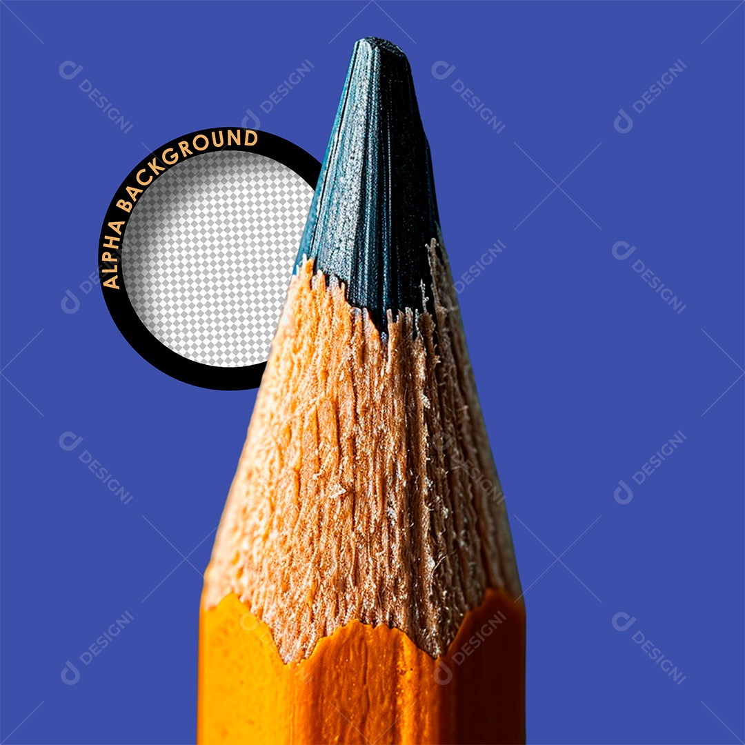 Lápis Escolar Elemento 3D Amarelo para Composição PSD