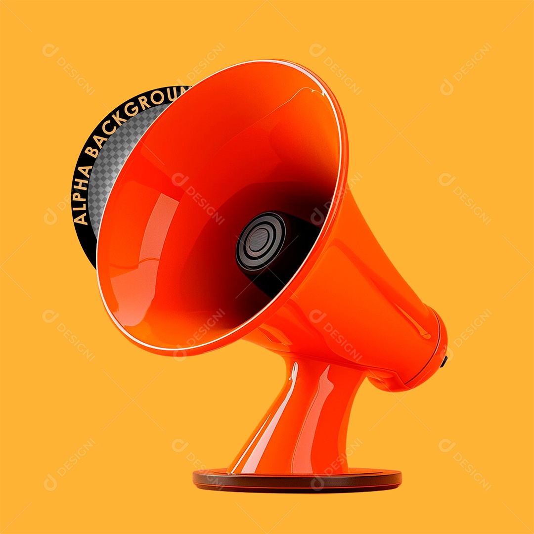 Megafone Elemento 3D para Composição PSD