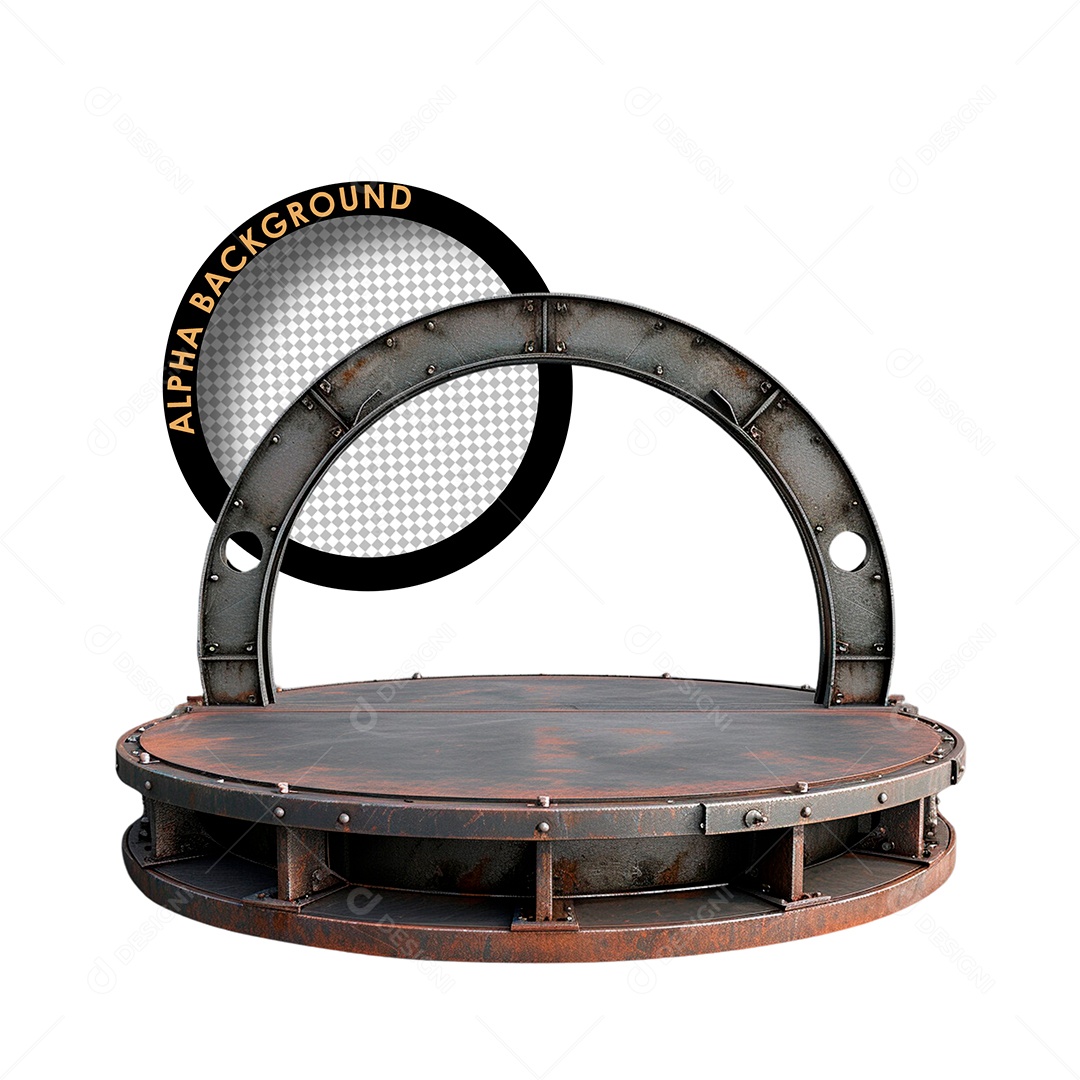 Palco de Ferro Elemento 3D para Composição PSD