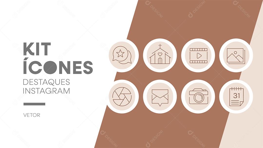 Kit de Ícones Fotógrafo para Destaques Instagram Vetor EPS