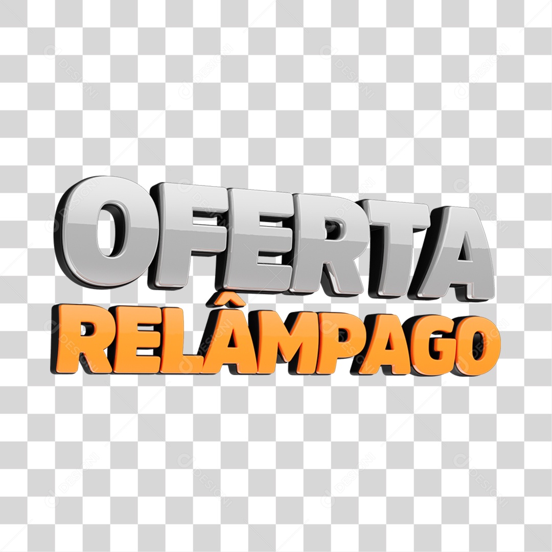 Oferta Relâmpago Texto 3D PNG Transparente