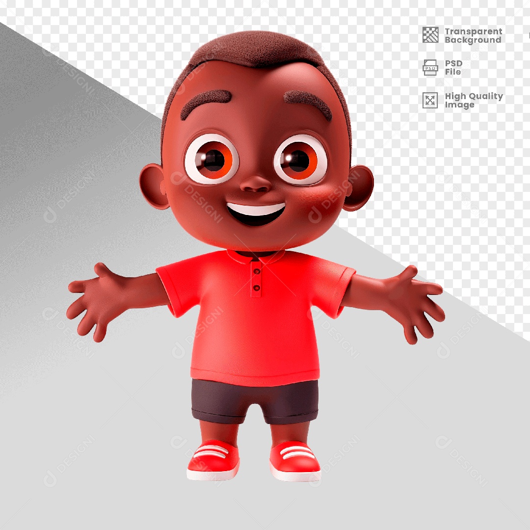 Personagem 3D Dia das Crianças para Composição PSD