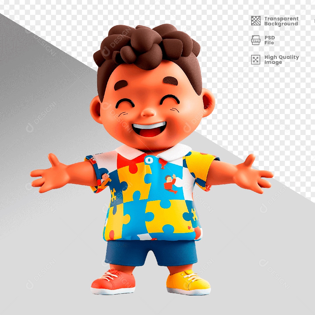 Personagem 3D Dia das Crianças para Composição PSD