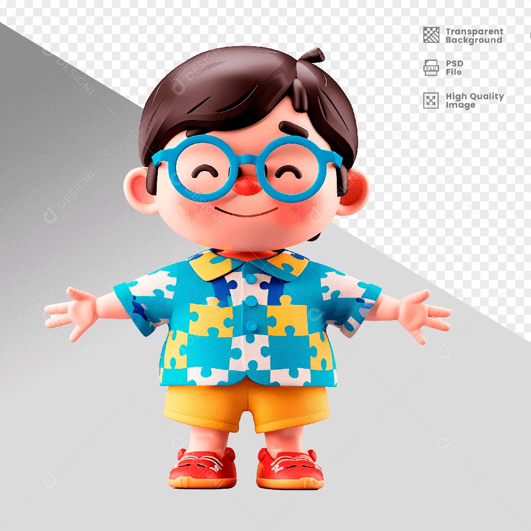 Personagem 3D Dia das Crianças para Composição PSD